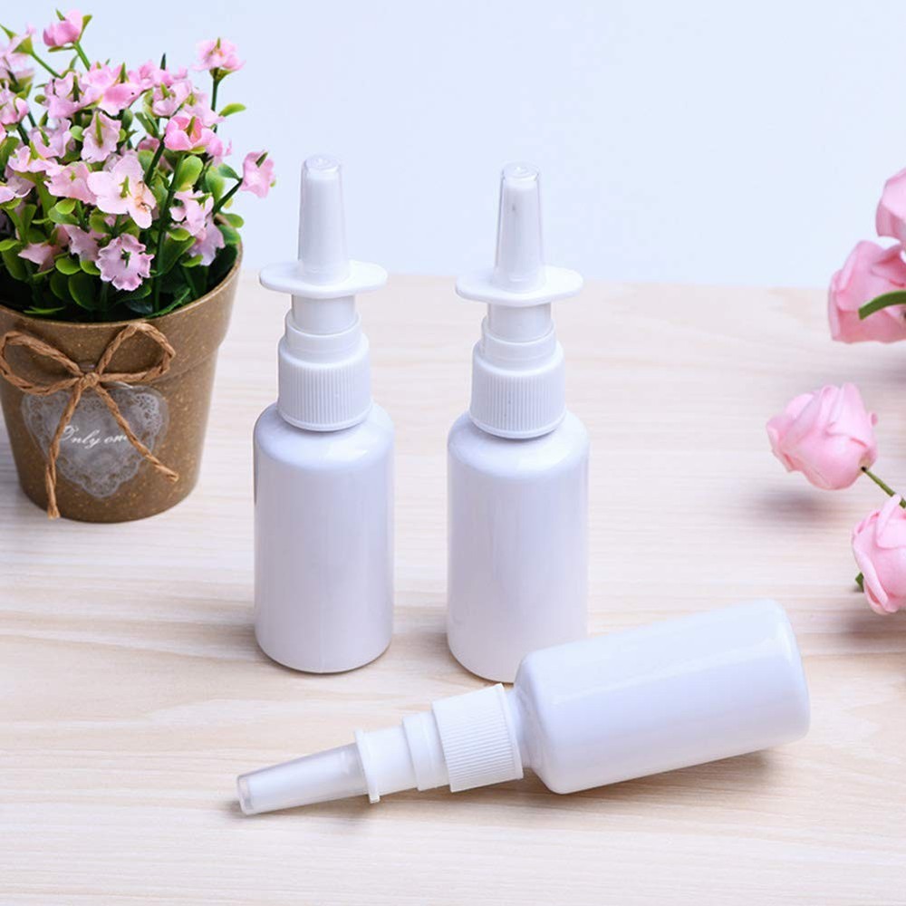 12 Pieces 30 ml Empty Plastic Nasal Spray Bottles Refillable white
