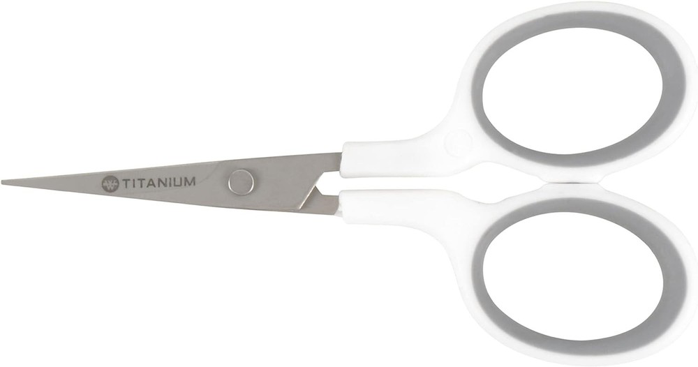 4" Precision Titanium-Bonded Embroidery Scissors - Curved Blades for Crafting