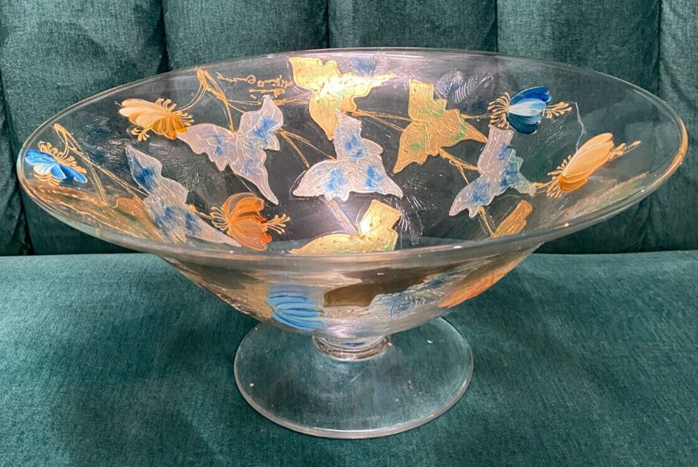 Decorated Glass Vase. Hand made. Signed