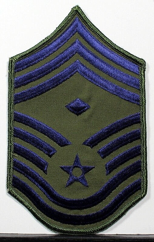 USAF Male Chief Master Sergeant First Sergeant Stripes OD Fatigue Patch Pair