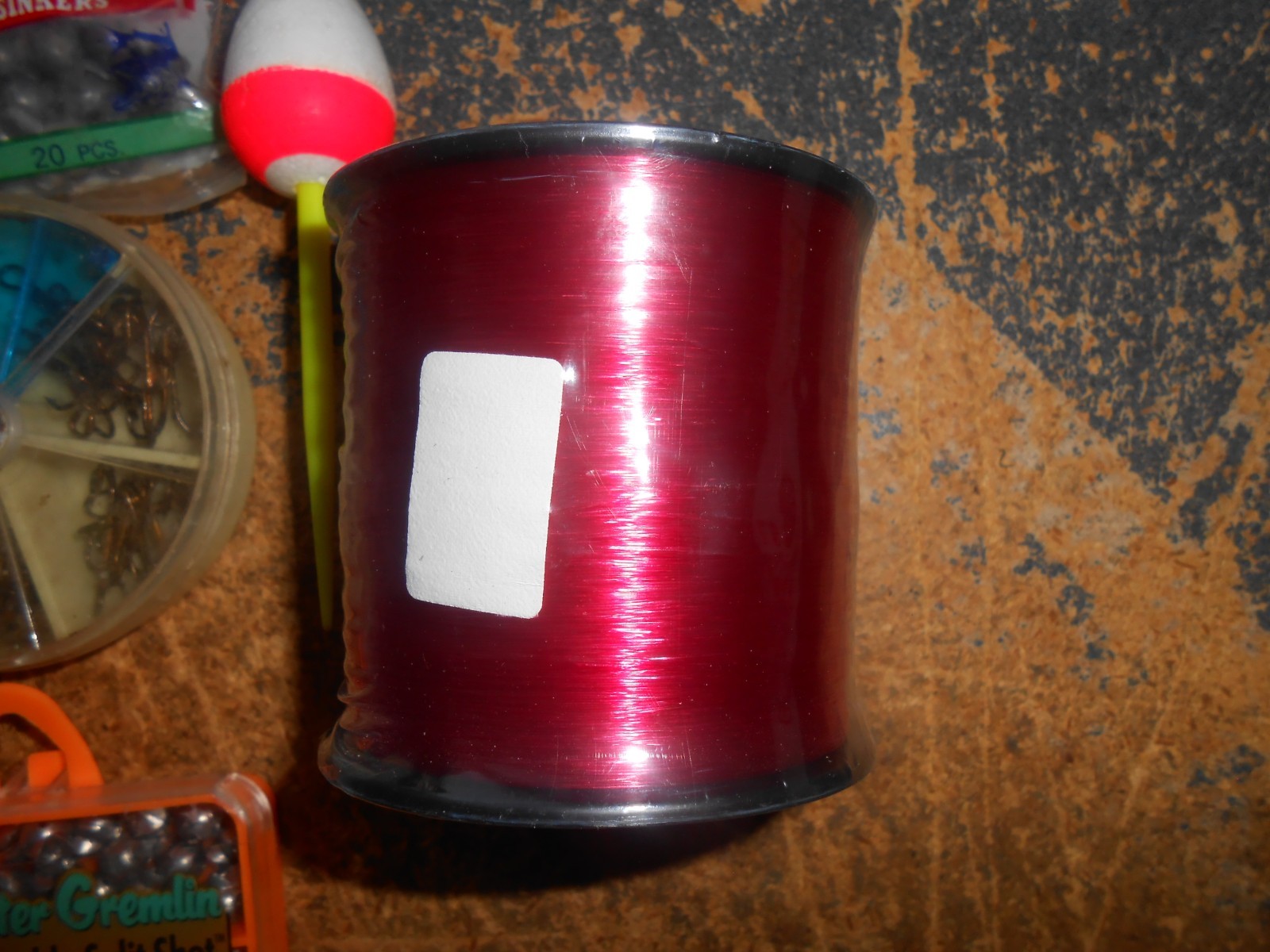 FISHING TACKLE LOT HOOKS, SPLIT SHOT, BOBBER, STREN SPOOL OF LINE MOST NIB #1