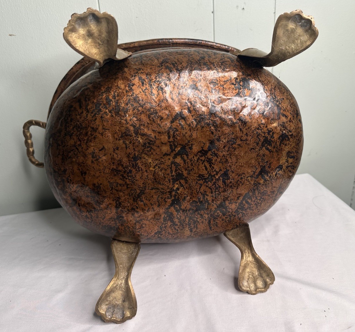 Brass Footed Bowl 16x8" France