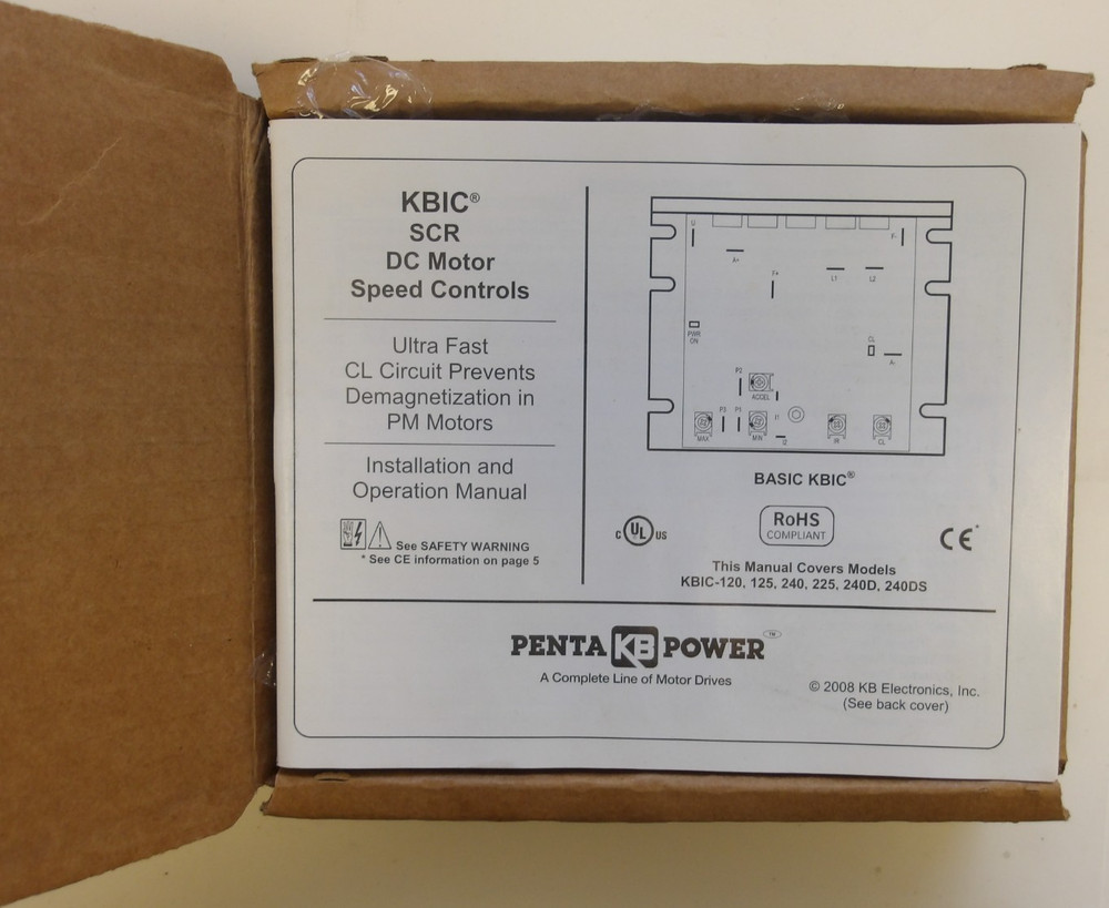 KB ELECTRONICS P/N: KBIC-240DS MOTOR SPEED CONTROLLER 6ADC 9AAC