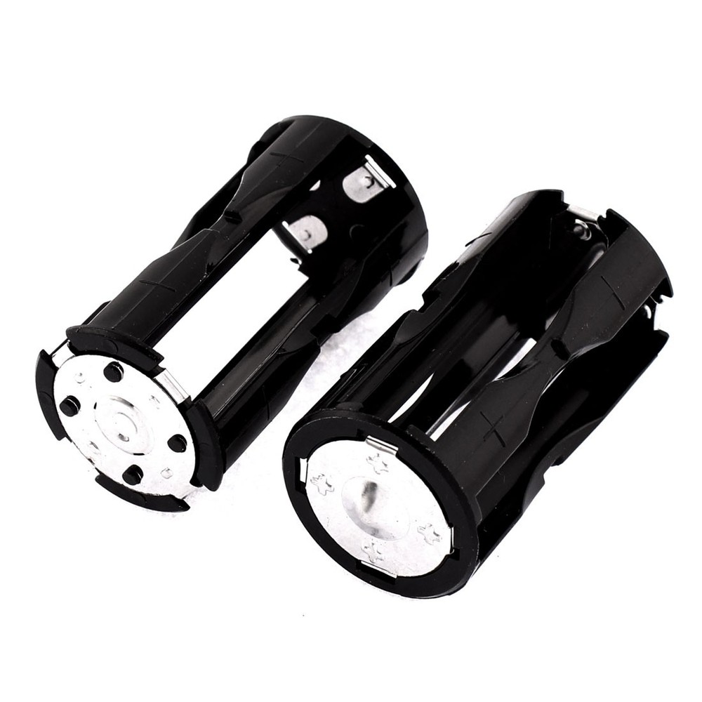 2Pack Round Battery Holder Container Case for 4xAAA Batteries