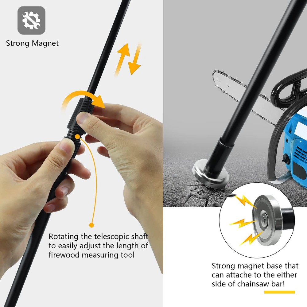 Firewood Measuring Tool, Adjustable Firewood Cutting Tool Freely Adjust between