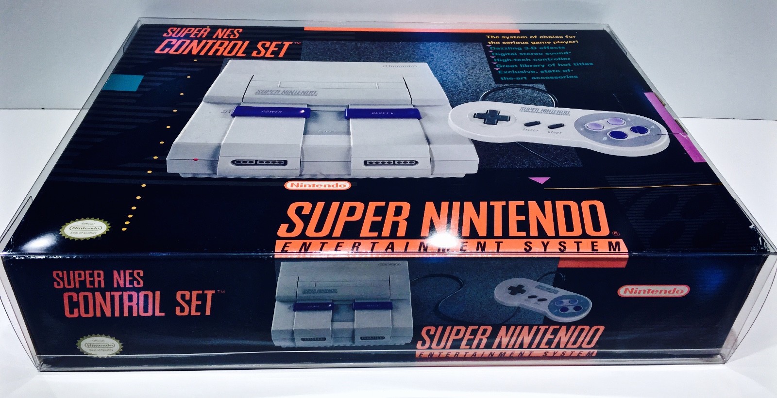 1 Console Box Protector For SNES CONTROL SET Super Nintendo Display Case Boxes