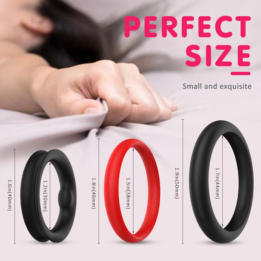 3in1 Men Male Penis-Extender Enlarger Sleeve Ring Reusable Delay Ejaculation set