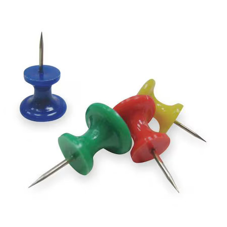 Pushpin, 3/8 Point, Asrt, Pk100, 2Wfw7
