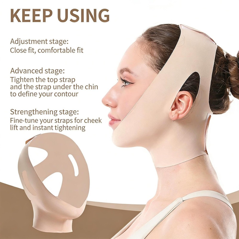 Chin Strap for Sleeping Reusable Tightening Wrap Face Slimming Strap