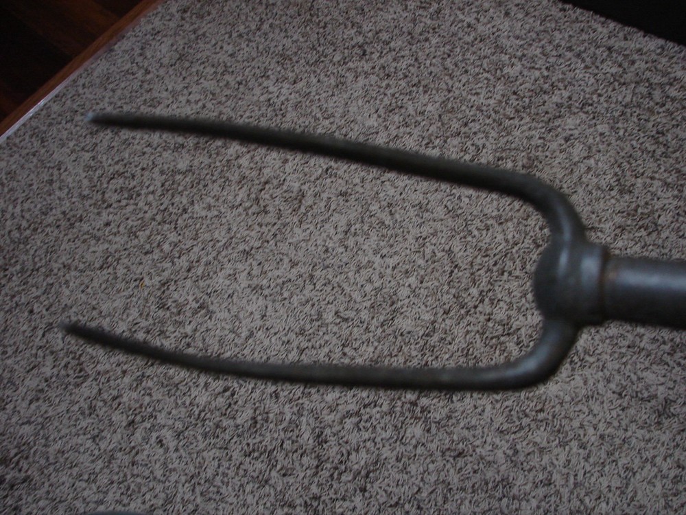 Antique US Army Quartermaster Corps Forged Fork Tool Fire Poker Blacksmith Tool