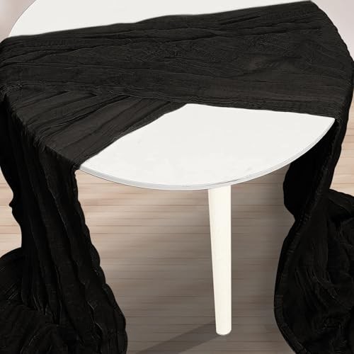 6 Pack Cheesecloth Table Runner 35x120 Inch 10Ft Rustic Gauze 6 PACK Black