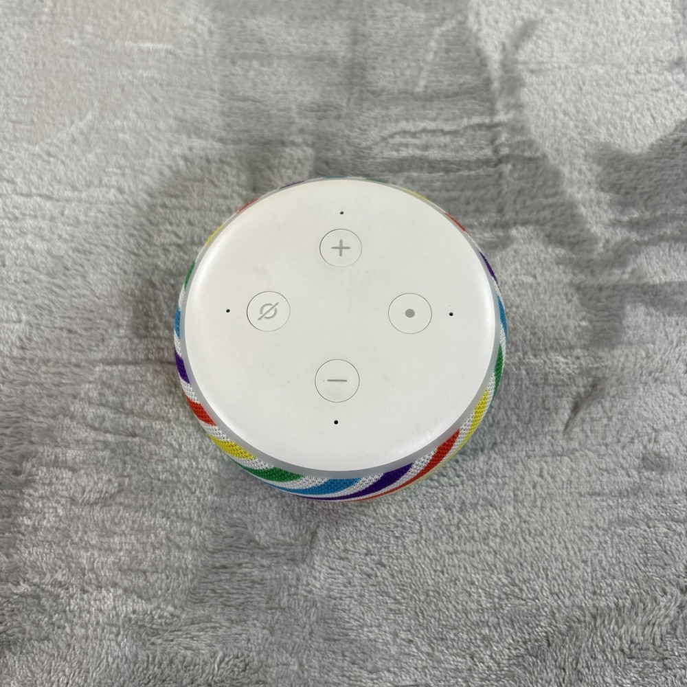 Amazon Echo Dot 3rd Gen. Smart Speaker Alexa Kids Edition Rainbow Tested Working