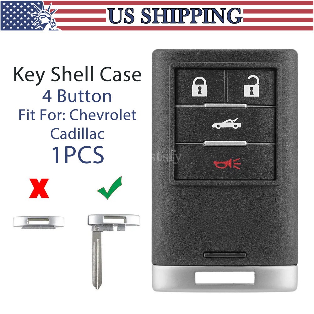 Replacement For 2008 - 2013 Chevrolet Corvette Remote Car Key Fob Shell Case 4B