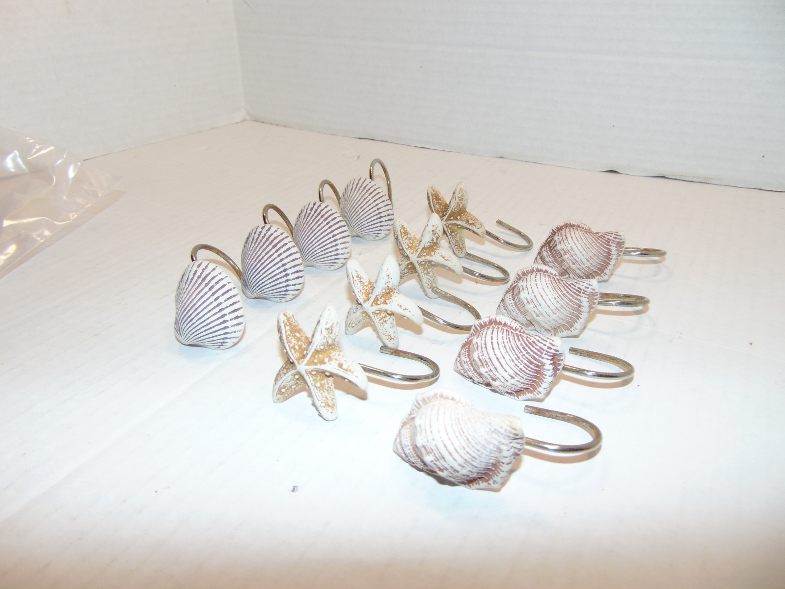 Set of 12 Seashell Shower Curtain Hooks – Decorative Rustproof Rings