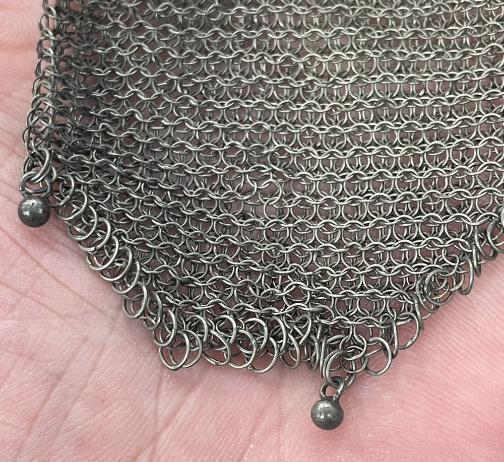 Antique Silverplated Mesh Purse 3 1/2”