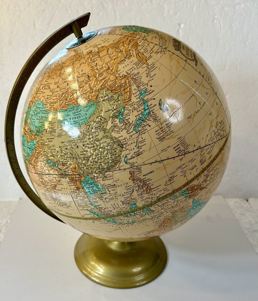Cram's Imperial World Globe with Metal Base - Beige