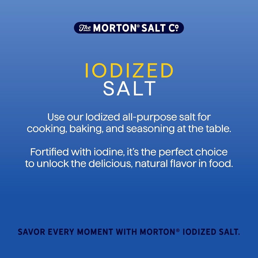 Versatile 26 oz Iodized Salt, 2-Pack - Perfect for Kitchen Use & Dietary Needs