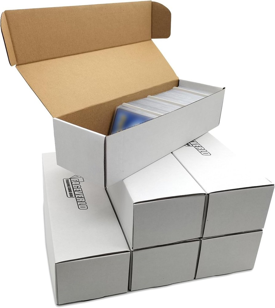 Stackable Cardboard Trading Card Storage Boxes (6 Pack)