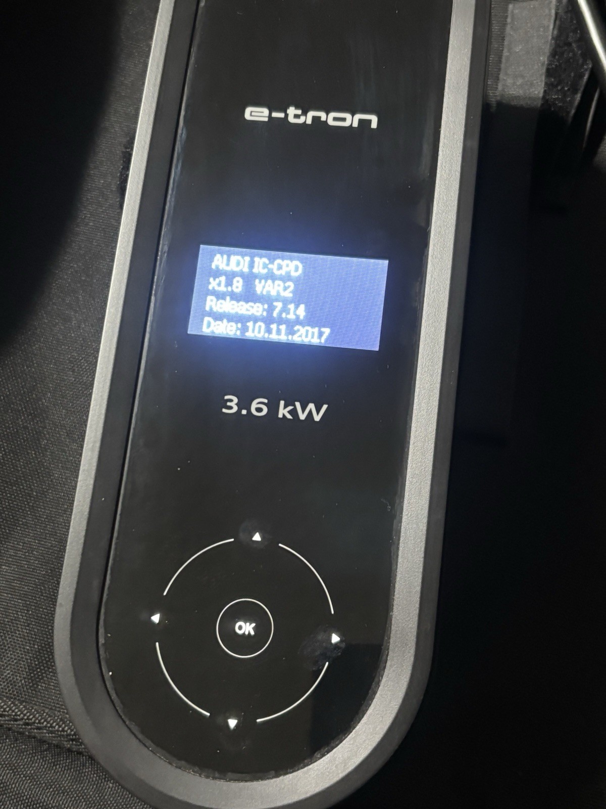 OEM Audi e-tron EV Charger 3.6kW 120V/240V = AS-IS - PIN-Locked READ BELOW