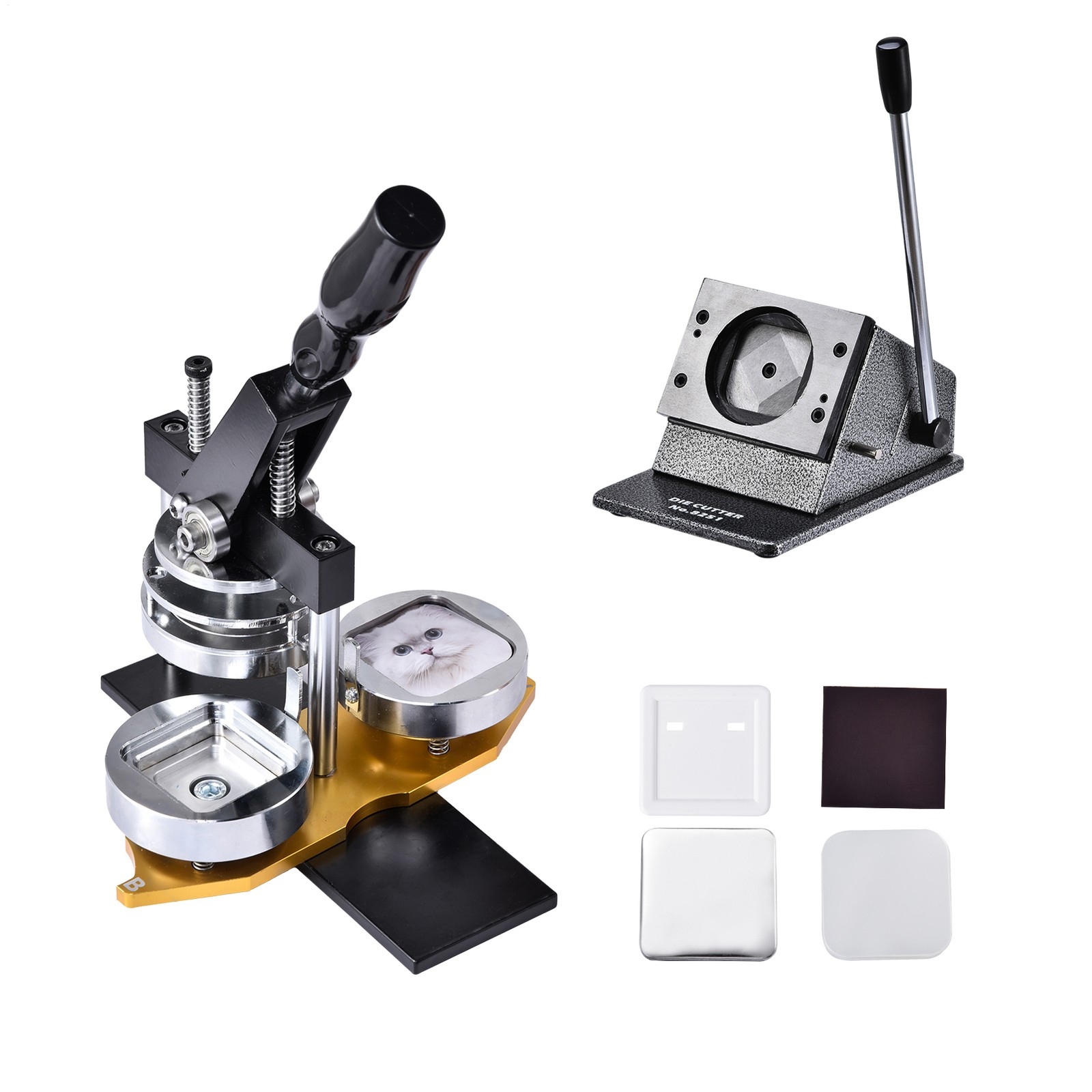 50mm 2inch Square Fridge Magnet Making Machine Kit + 100 Sets Magnet Consumables