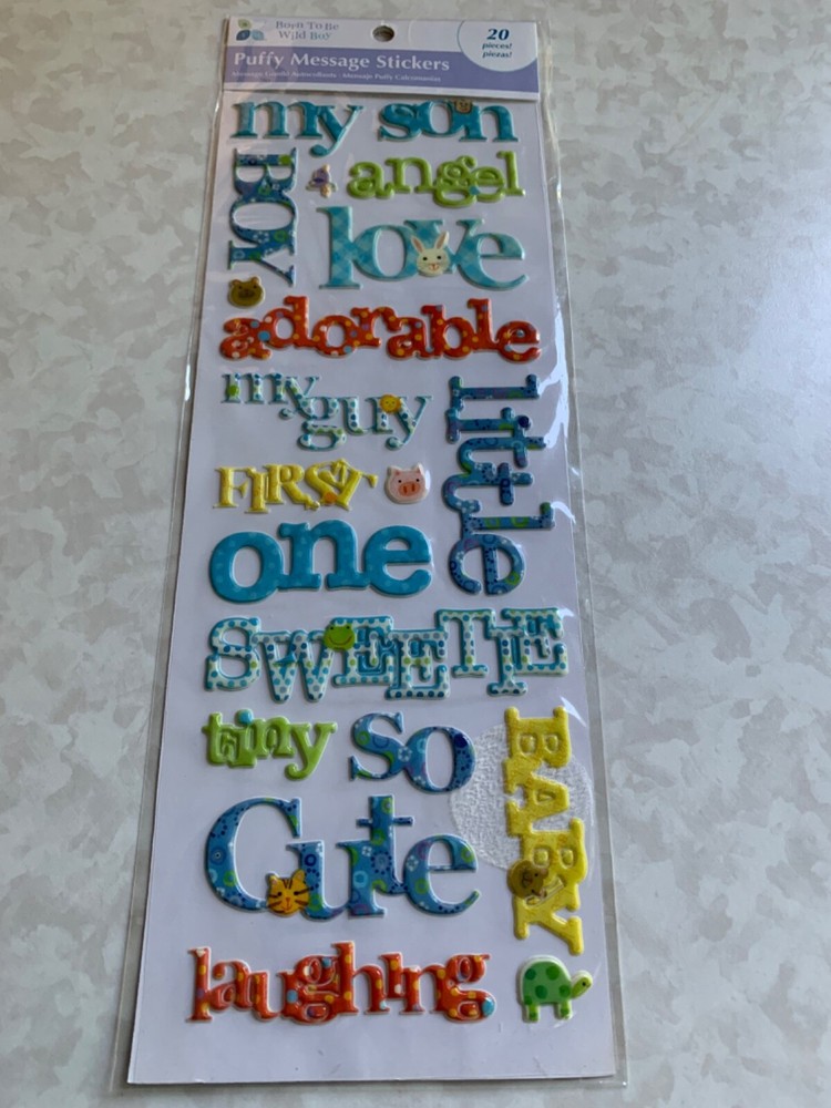 MAKING MEMORIES 3D PUFFY MESSAGE STICKERS WORDS MULTI-COLOR PLASTIC 20 PCS