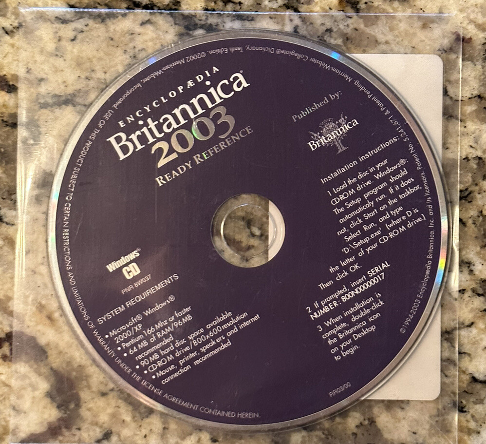 Encyclopedia Britannica 2003 Ready Reference *Brand New Sealed!