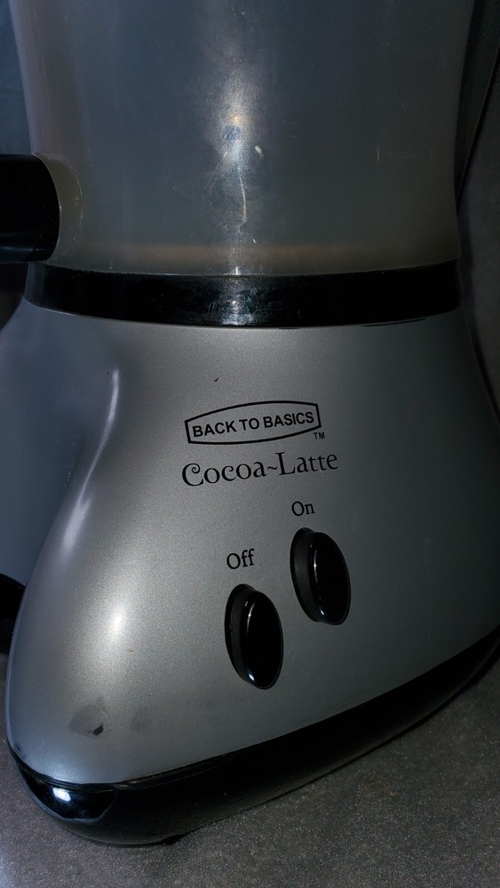 Back to Basics Cocoa Latte Frothy Hot Drink Maker Gray Base Black Lid