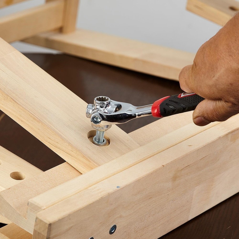 48-in-1 Socket Wrench, Flexible Multi Functional Dog Bone with Rubber Handle,...