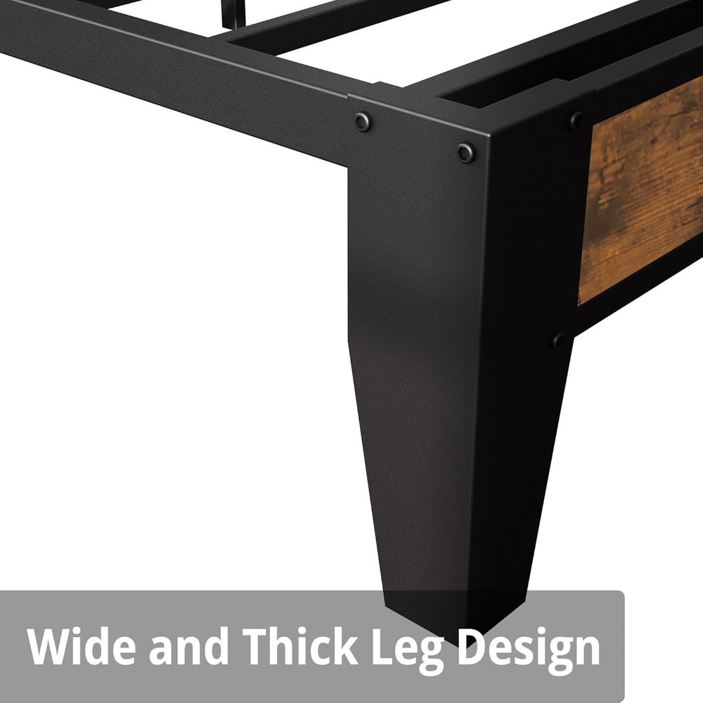 Twin Bed Frames Storage Headboard with Outlets Easy to Install Sturdy and Stable