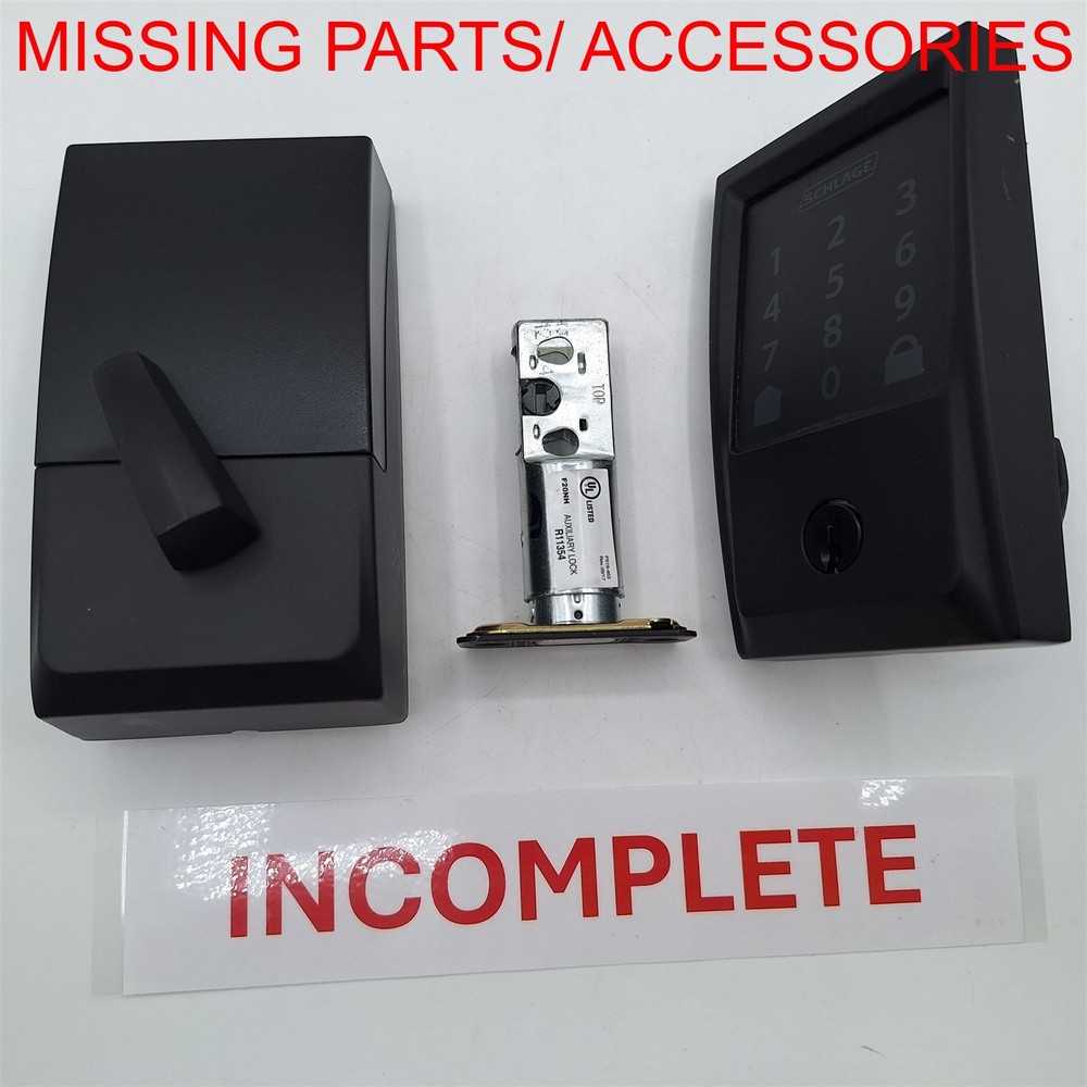 Schlage Encode Smart Wi-Fi Deadbolt, Keyless Entry, Matte Black *NO KEYS*