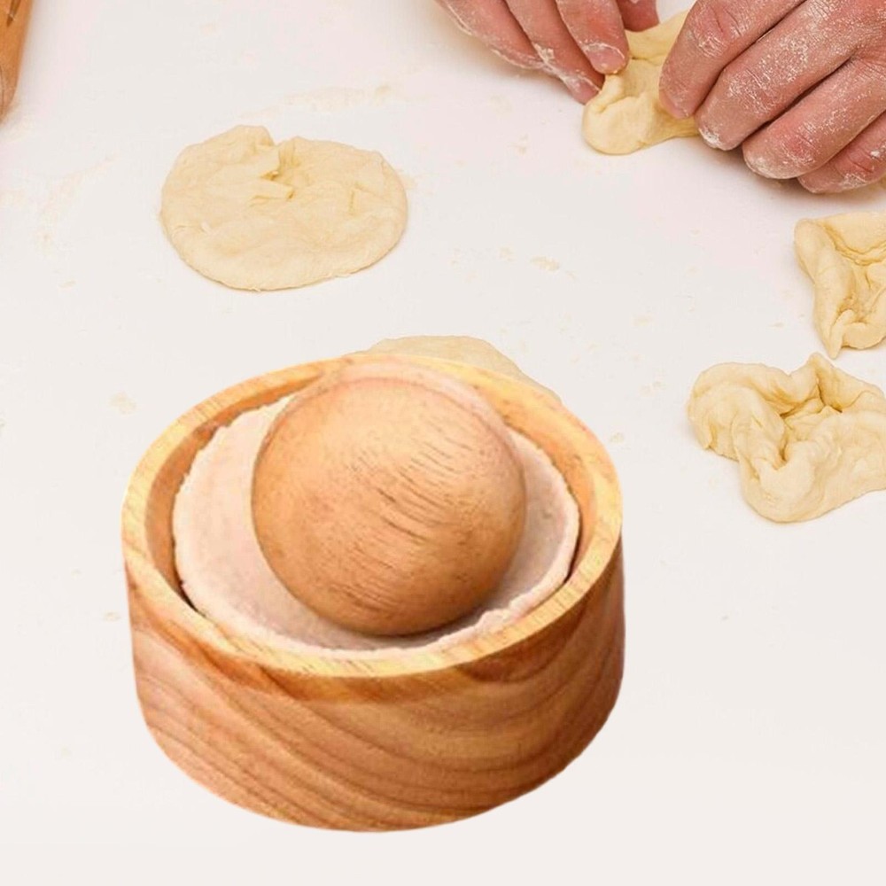 Wooden Dumpling Press Tool Roller Ball Quick Wrapper Dumpling Skin Maker for