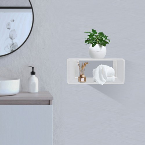 Wall-Mounted Bedside Table Acrylic Bedside Bookshelf Acrylic Floating Nightstand