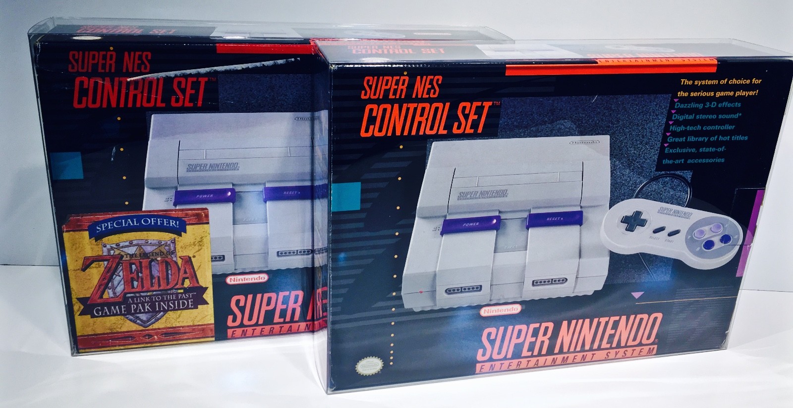 1 Console Box Protector For SNES CONTROL SET Super Nintendo Display Case Boxes