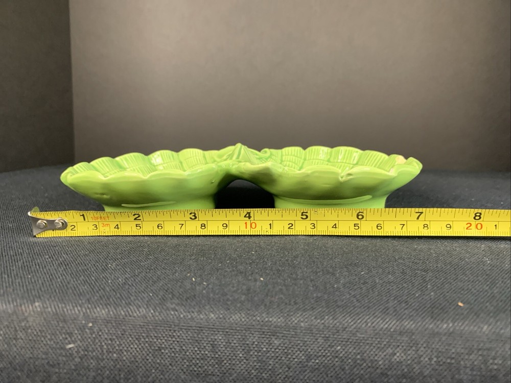Vintage Lime Green Spider Web Design Ashtray