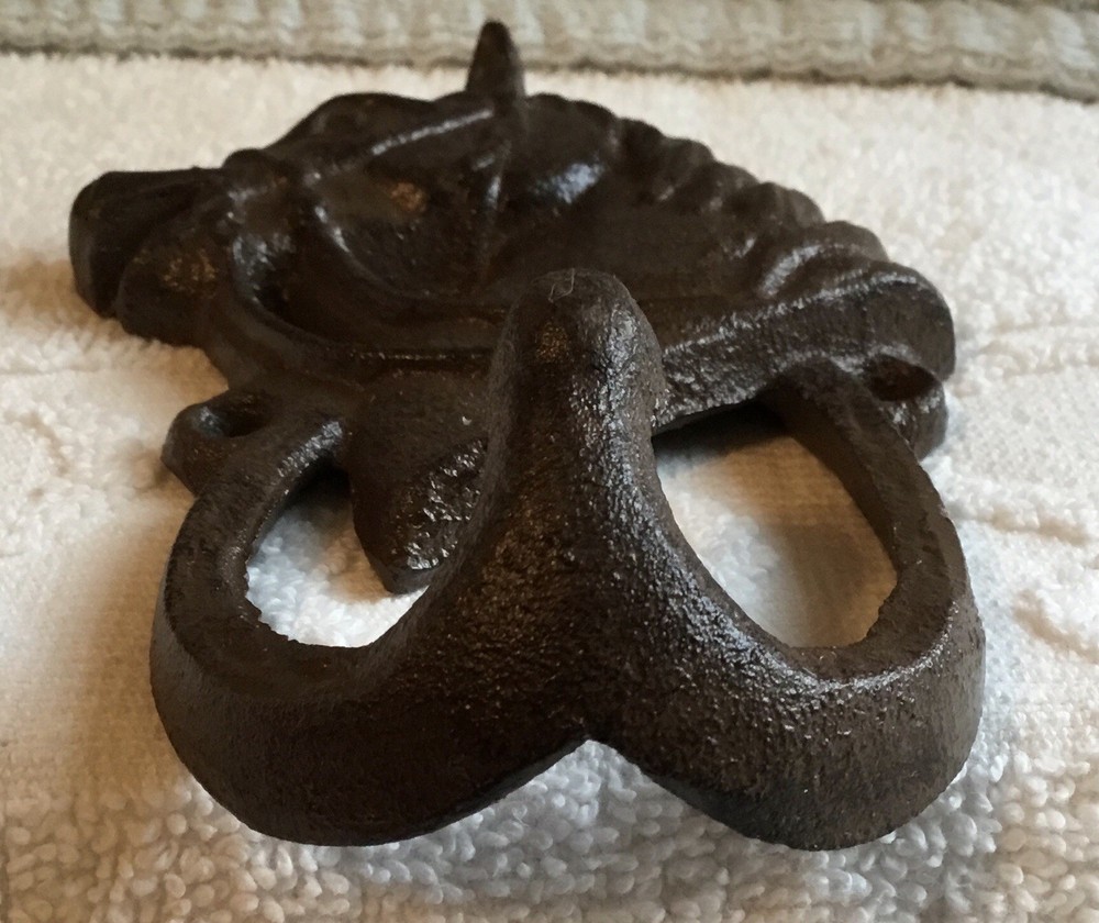 Vintage Cast Iron Horse Head Coat Hook Single