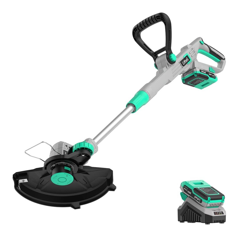 20V 12" Cordless String Trimmer/Wheeled Edger, Battery Powered Weed Wacker wi...