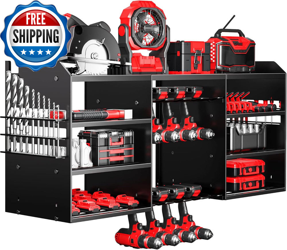 Upgrade Large Power Tool Organizer Wall Mount Cordless Tool