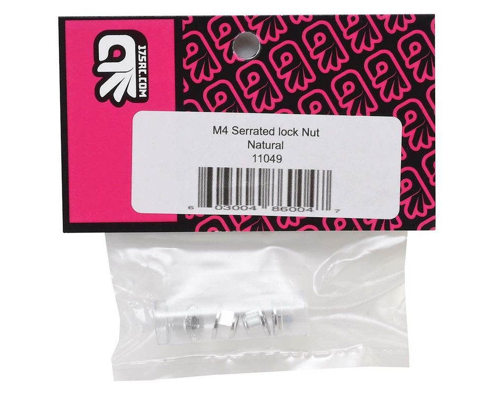 175RC Aluminum 4mm Serrated Locknuts (Silver) [175-11049]