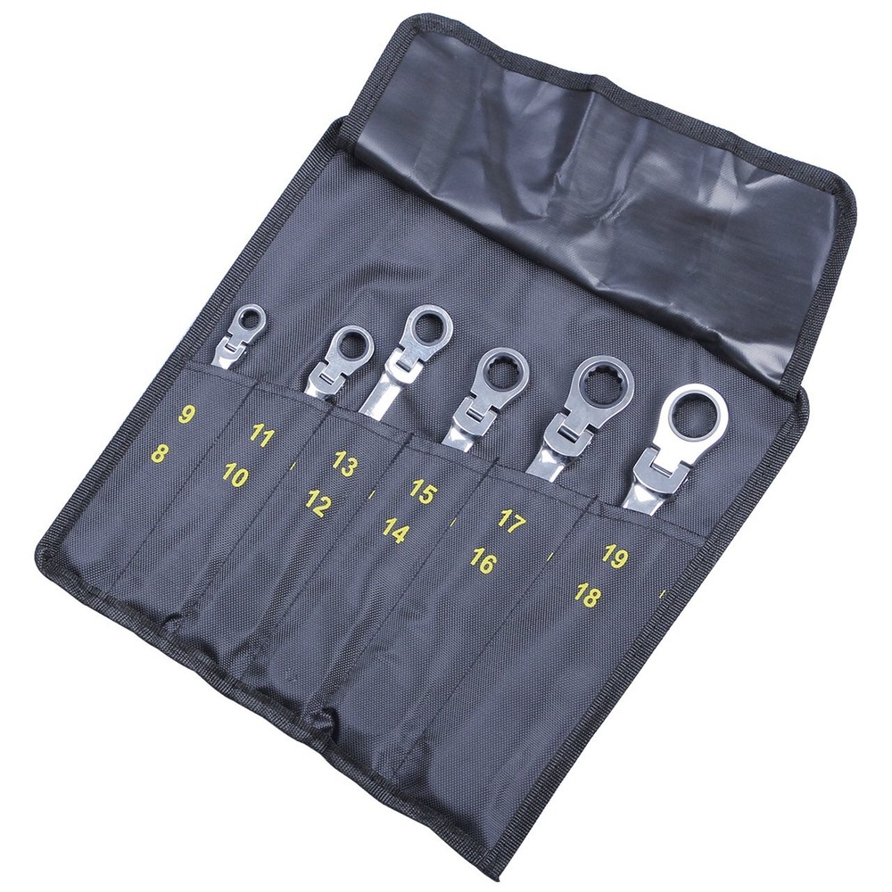 Flex-Head Double Box End Ratcheting Wrenches Extra Long Metric Universal Spanner