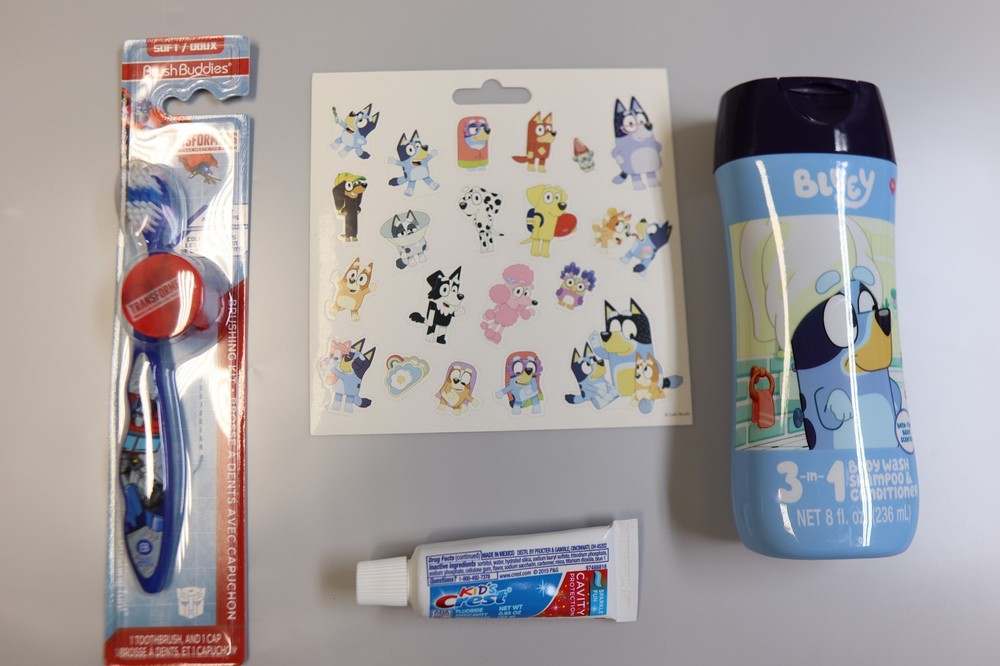 Transformers Toothbrush/Brush Buddies/Bluey Shampoo/Toothpaste/Stickers Combo