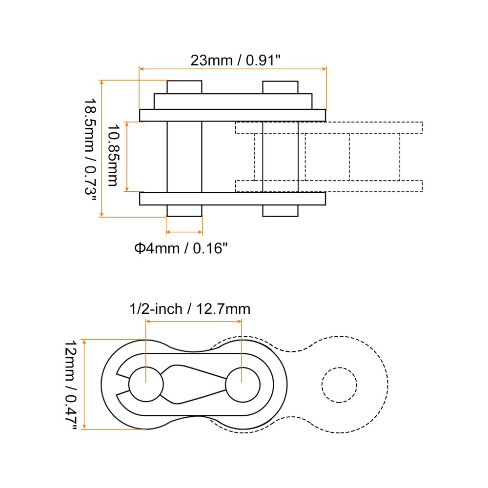 6X #40 Chain Master Connector Link Roller 1/2" Pitch Split Links for 08A Chain