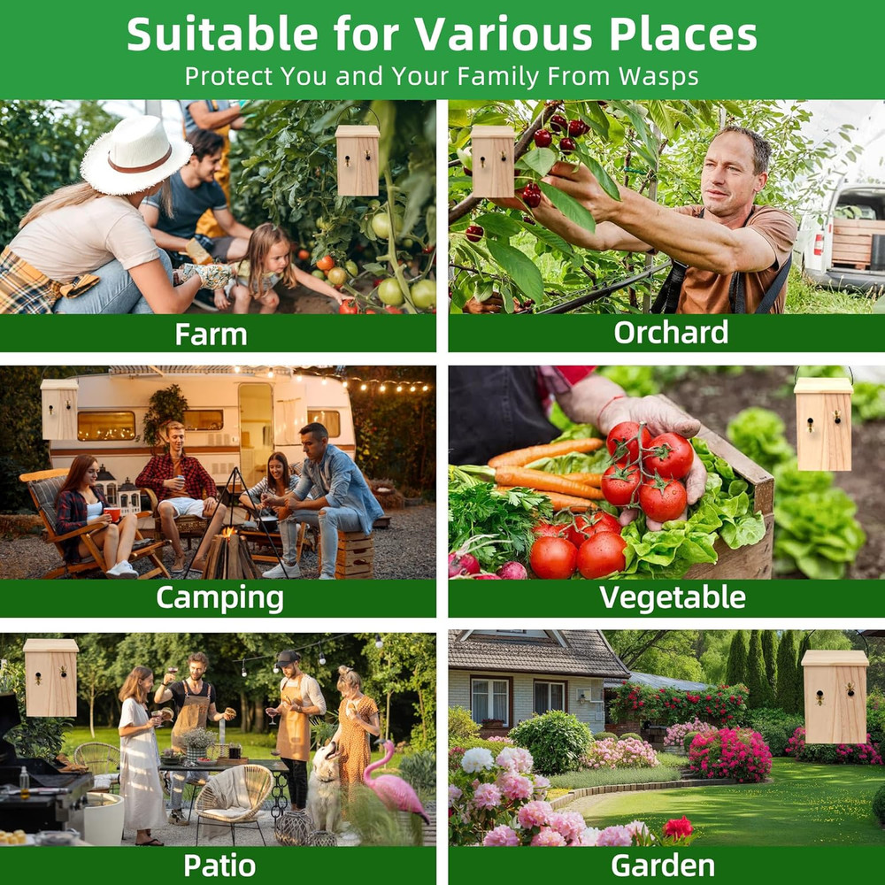 Carpenter Bee Traps for outside 2PACK– Durable, Weather-Resistant, Eco-Friendly