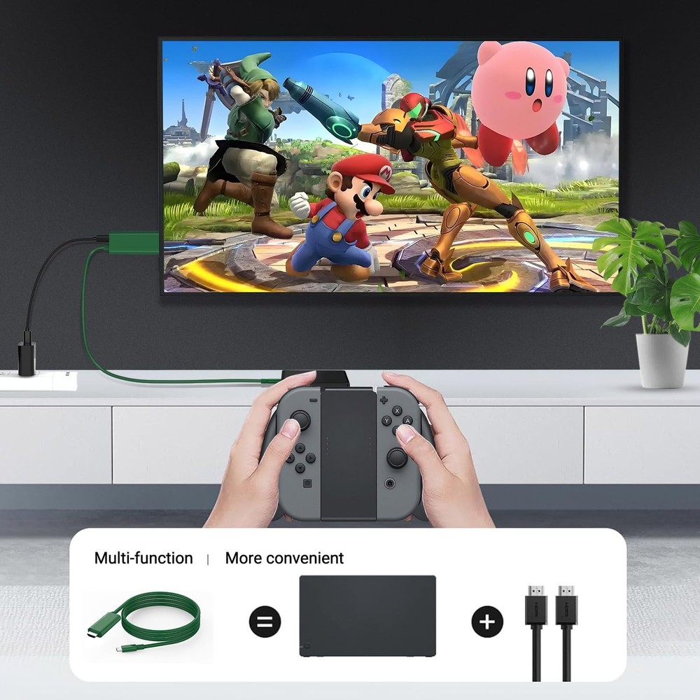 Versatile 6FT USB-C to HDMI Switch Dock for Nintendo & iPhones - 100W Power