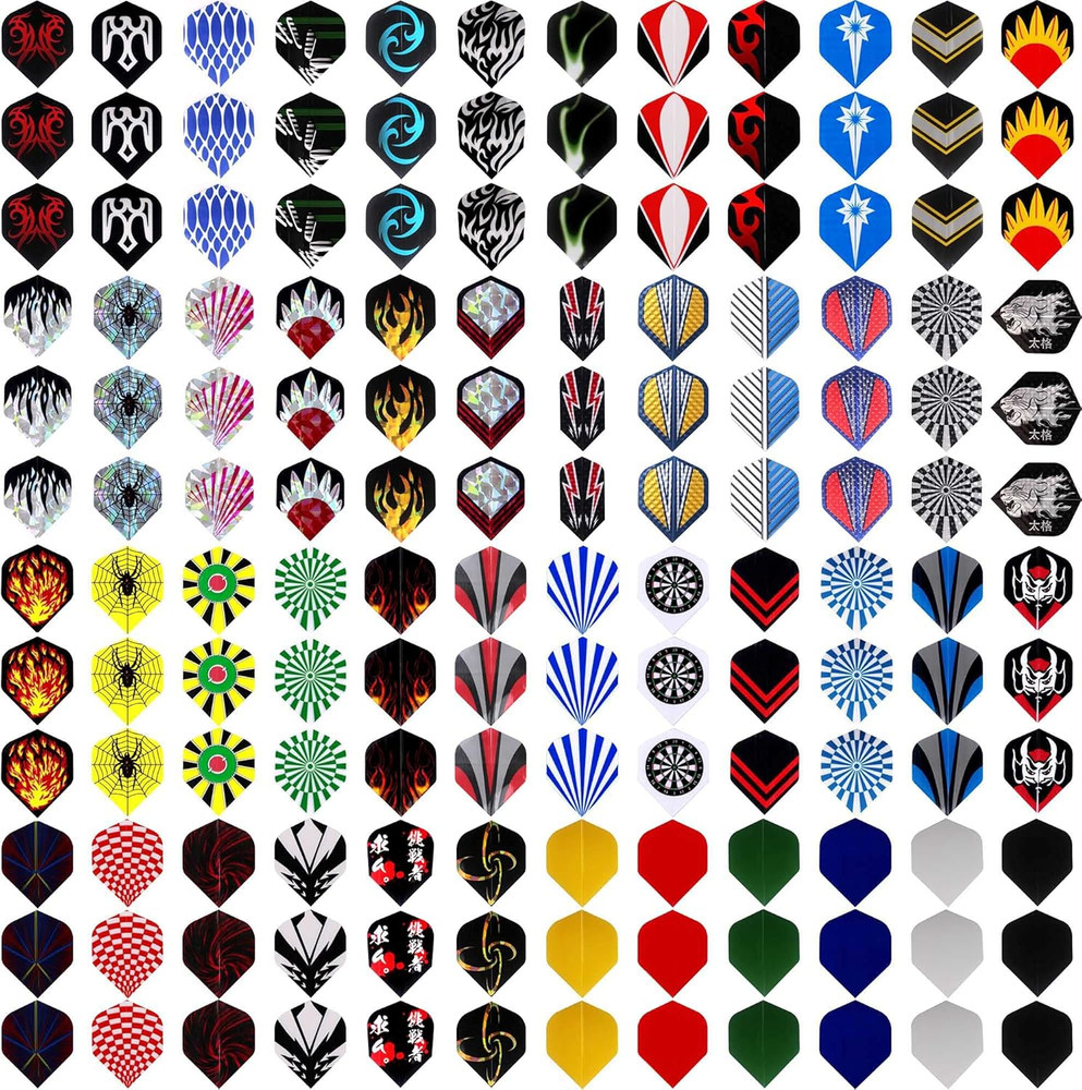 Dart Flights,144 pcs Standard Shape Professional Flight Feather Replacement Tail