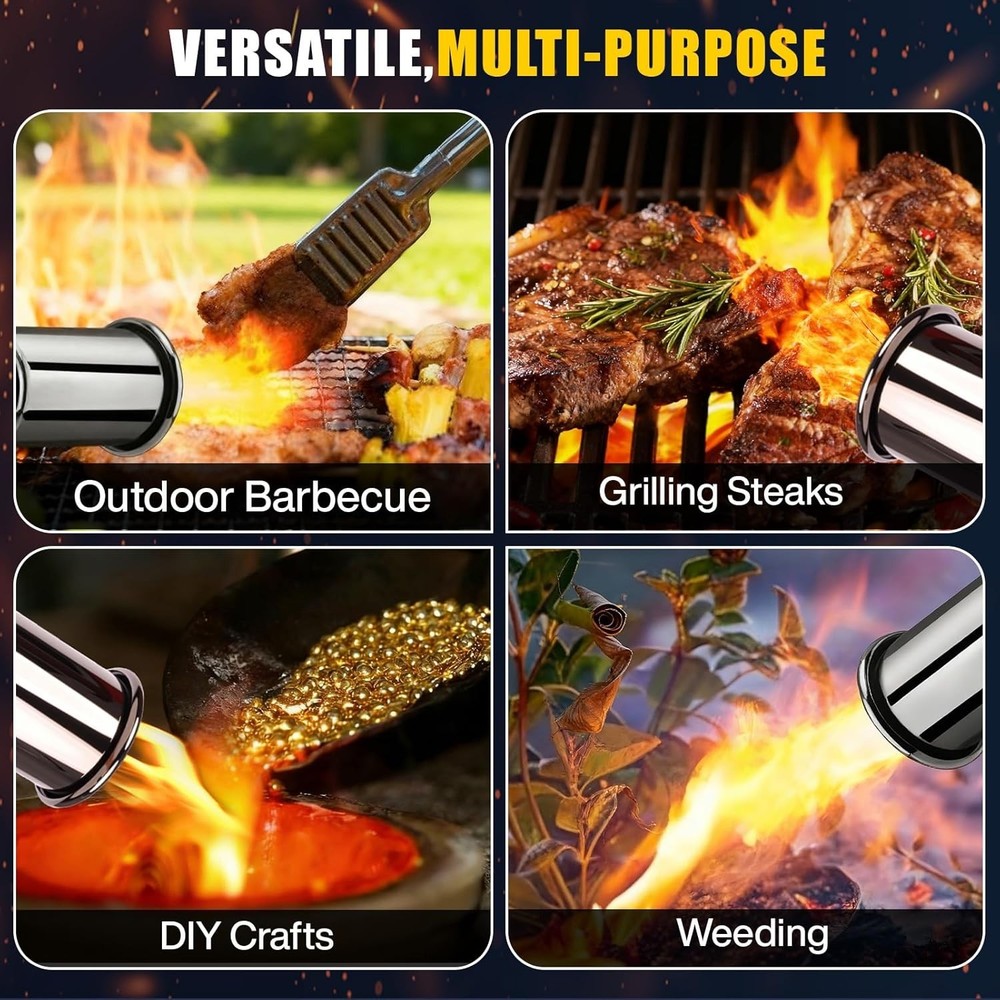 Powerful Propane Torch Gun,Kitchen Cooking Torch With One-Touch Max Fire, Cha...