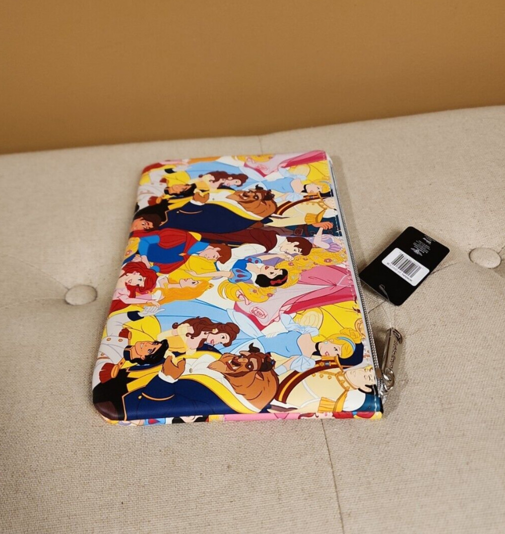 Buckle Down Disney Princess Couples Love AOP Print Cosmetic Bag Makeup Pouch NEW