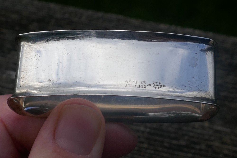 Vintage Webster Sterling Silver Napkin Ring - Monogrammed "E.B.R."