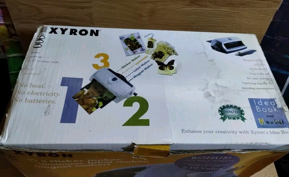 Xyron Model 900 Label, Sticker Maker, Laminator Machine New! Open Box