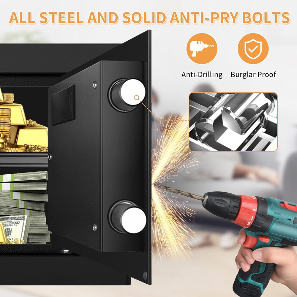 1.2 Cub Small Fireproof Safe for Home Use, Digital Home Safe Fireproof Waterproo