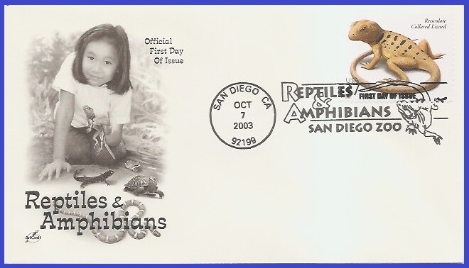 USA5 #3816 U/A ARTCRAFT FDC   Reticulate Collared Lizard